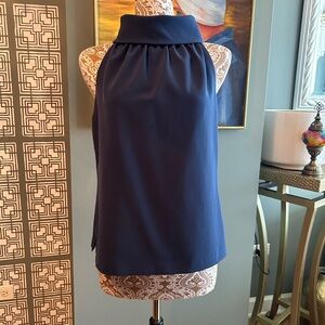 Sail to Sable navy cowl neck top